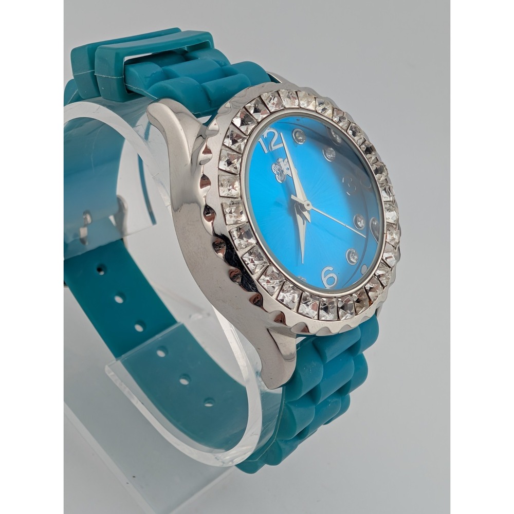 Curations Watch Women 38mm Case Crystal Bezel Blue Band-‎ New Battery - Picture 2 of 9
